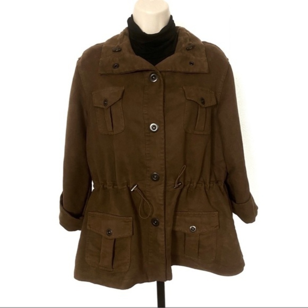 Chico's Brown Utility Jacket with Structured Silhouette
